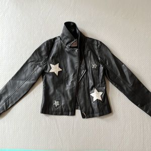 Justice leather black jacket
